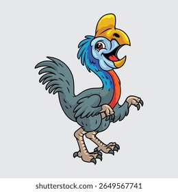 Cute Oviraptor Dinosaur isolated cartoon illustration with light background