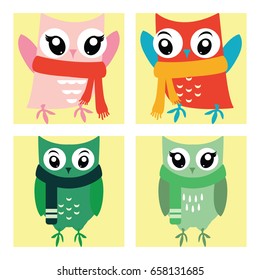 Cute Owl in action in the winter session