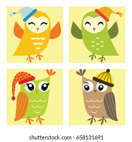 Cute Owl in action in the winter session