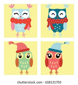 Cute Owl in action in the winter session