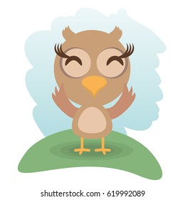 cute owl animal winking