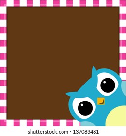 Cute owl baby boy arrival card