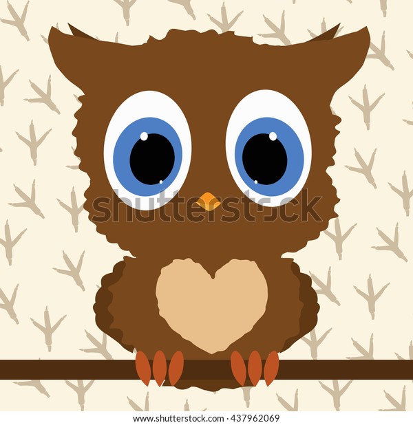 Cute Owl Baby Template Design Decoration Stock Vector Royalty