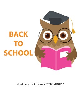 cute owl back to school after long vacation