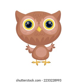 Cute owl with a big head