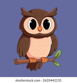 Cute Owl Bird Cartoon illustration