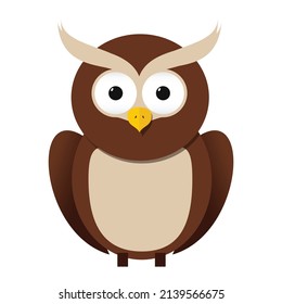Vector de dibujos animados de aves de búho cúbico