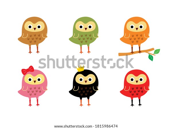 Cute Owl Bird Cartoon Vector Design Vetor Stock Livre De Direitos 1815986474 Shutterstock 9914