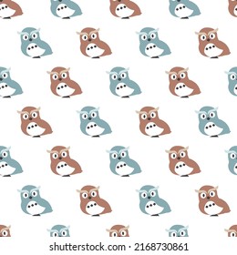 Cute Owl Bird Vector Graphic Cartoon Seamless Pattern can be use for background and apparel design