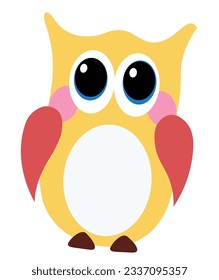 a cute owl. can be used for birthday cards, invitations, stickers, prints vector Illustration