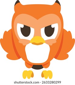 cute owl cartoon with angry expression with both hands on waist pose