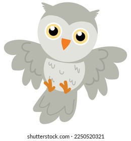 Cute owl cartoon bird doodle