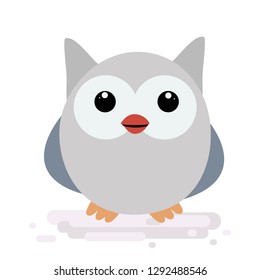 Cute Owl. Cartoon Character Isolated on White Vector Illustration 