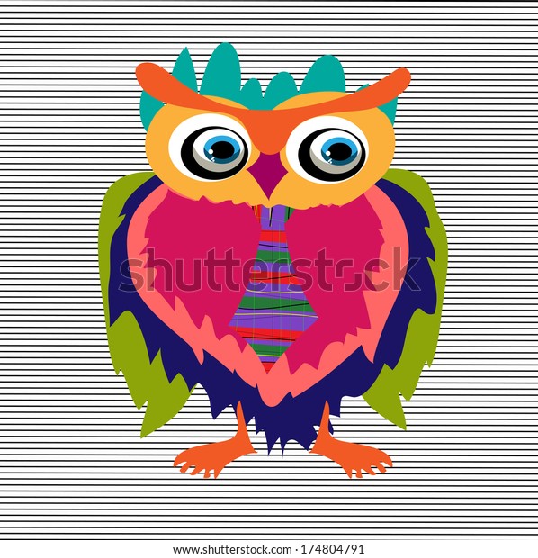 Cute Owl Cartoon Drawing Cute Illustration Stock Vector Royalty