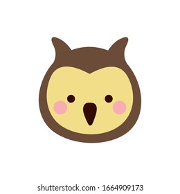 Cute owl cartoon flat style icon design, Animal zoo life nature character childhood and adorable theme Vector illustration
