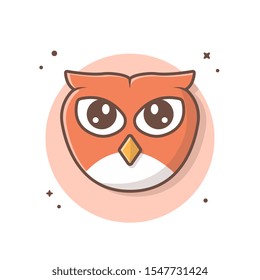 Cute Owl Cartoon Mascot Vector Icon Illustration. Animal Icon Concept White Isolated. Flat Cartoon Style Suitable for Web Landing Page, Banner, Sticker, Background