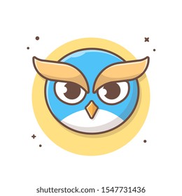 Cute Owl Cartoon Mascot Vector Icon Illustration. Animal Icon Concept White Isolated. Flat Cartoon Style Suitable for Web Landing Page, Banner, Sticker, Background