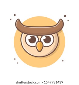 Cute Owl Cartoon Mascot Vector Icon Illustration. Animal Icon Concept White Isolated. Flat Cartoon Style Suitable for Web Landing Page, Banner, Sticker, Background