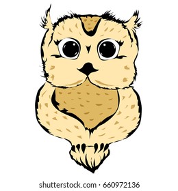 Cute owl in cartoon style. vector illustration