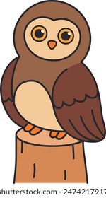 cute owl cartoon vector illustration