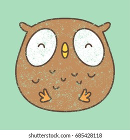 Cute Owl Cartoon. Vector Illustration.