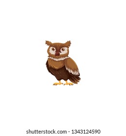cute owl cartoon vector on a white background