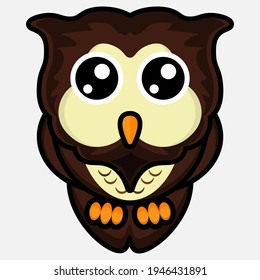 cute owl cartoon vector suitable for printing as stickers or more