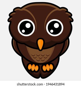 cute owl cartoon vector suitable for printing as stickers or more