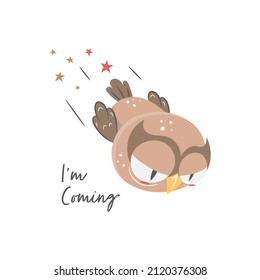 Cute Owl character clipart in cartoon style
