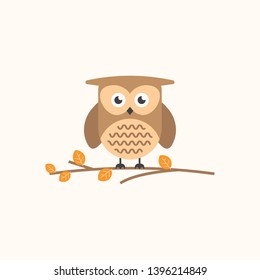 Cute owl character design template
