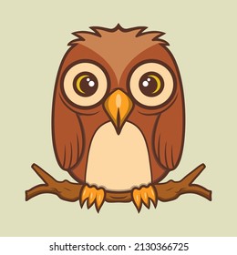 cute owl character doodle, suitable for stickers and t-shirts