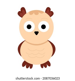 Cute owl character, illustration for children in cartoon style. Vector illustration.
