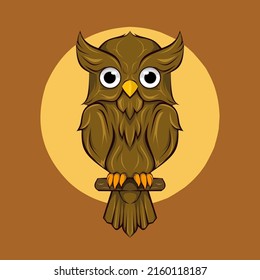 cute owl character with simple shape