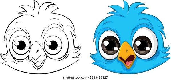 Cute owl chick cartoon isolated illustration