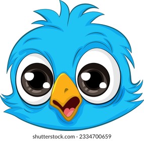 Cute owl chick cartoon isolated illustration