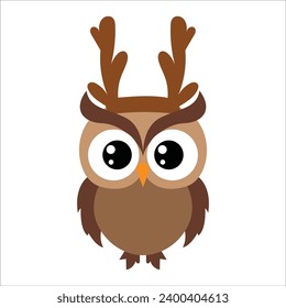 cute owl Christmas seasonal illustration
