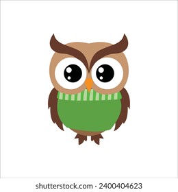 cute owl Christmas seasonal illustration
