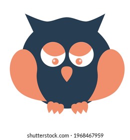 Cute Owl Clip Art  Isolated On A White Background.