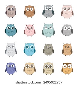 Cute owl clipart design illustration
