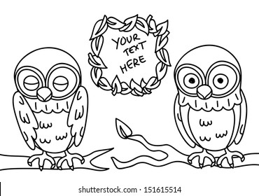 cute owl with copy space