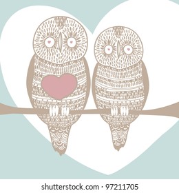 cute owl couple