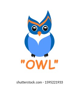 Cute owl creative logo template vector illustration.