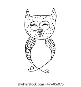 Cute owl. Decorative style.