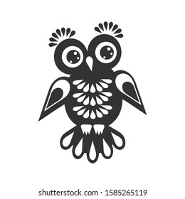 Cute Owl a design element, logo or emblem for a project, schools, educational institutions, bookstores and publishers . Vector illustration .