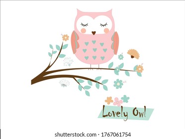 cute owl design hand drawn sticker wall art design   optimist positive motivational inspirational quote stationery 