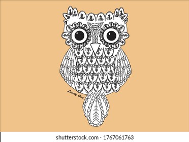 cute owl design hand drawn sticker wall art design   optimist positive motivational insprational quote stationery 