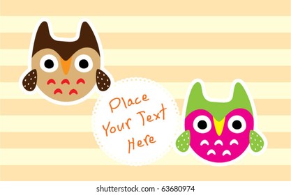 cute owl doodle friend message