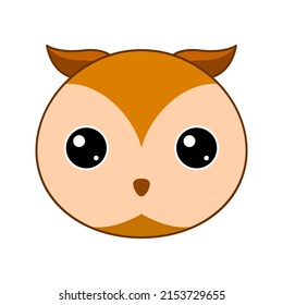 Cute Owl face isolated on white background