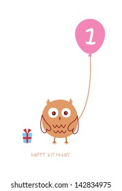 cute owl first birthday