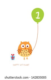 cute owl first birthday